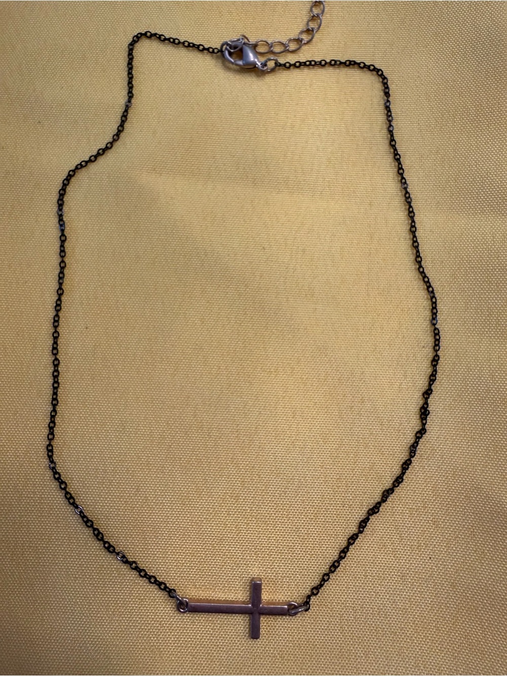 Park Lane Two Tone Sideways Cross Necklace